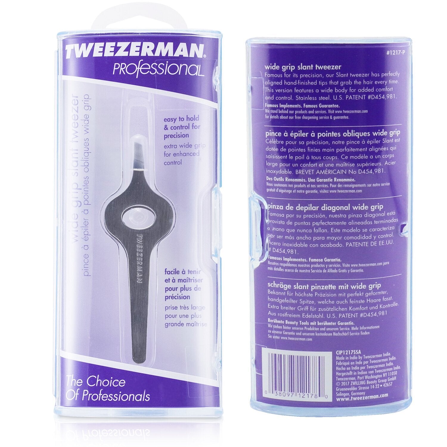 Tweezerman Professional Wide Grip Slant Tweezer -