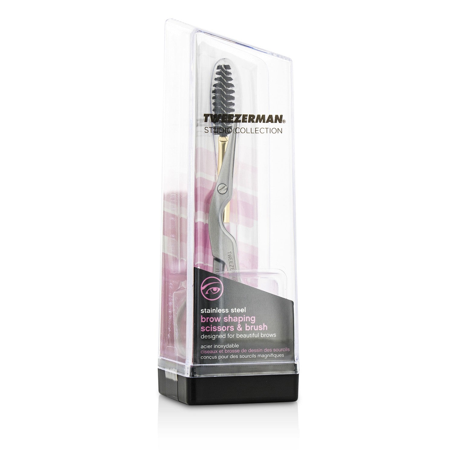 Tweezerman Stainless Steel Brow Shaping Scissors & Brush (Studio Collection) 2p