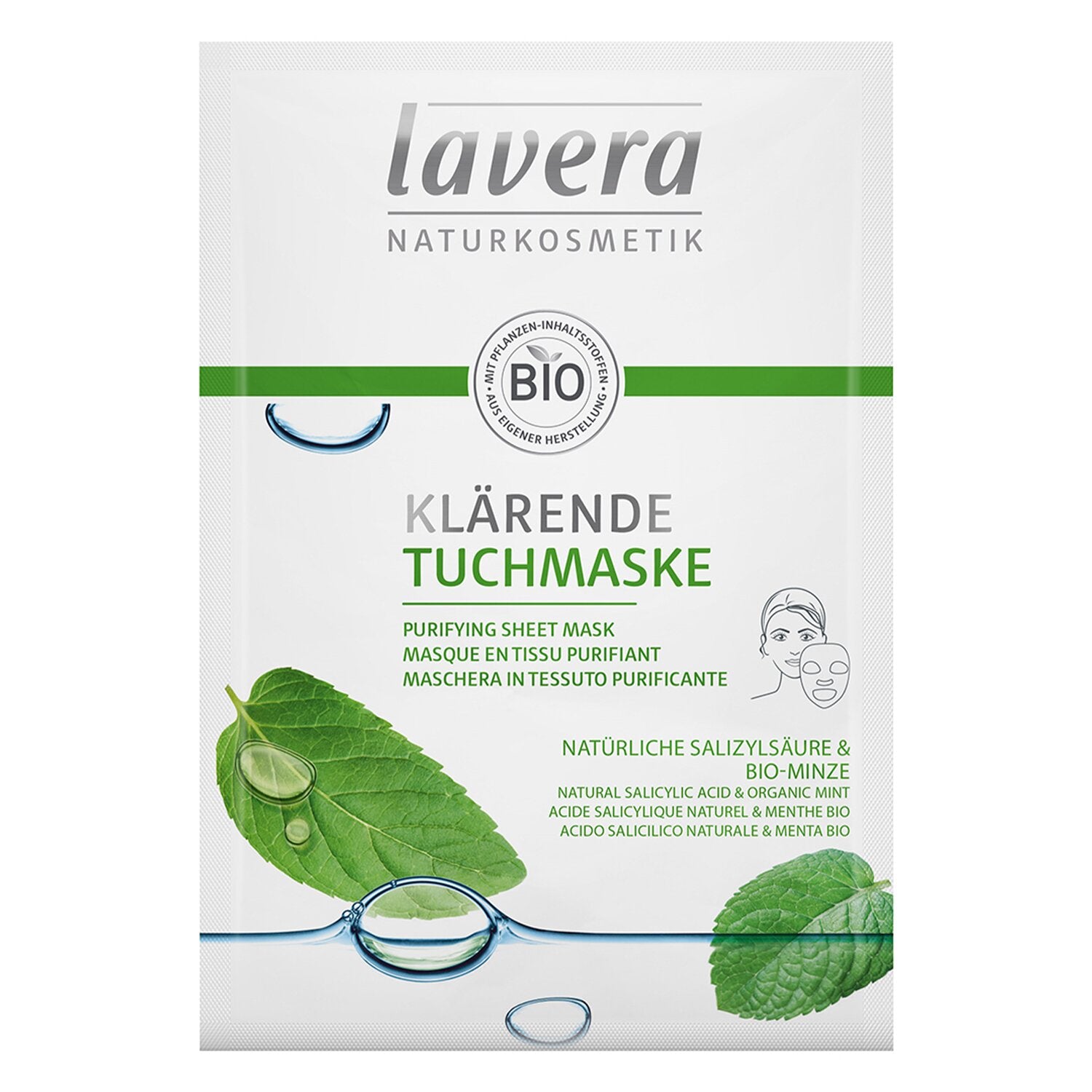 Lavera Sheet Mask - Purifying (With Natural Salicylic Acid & Organic Mint) 1she