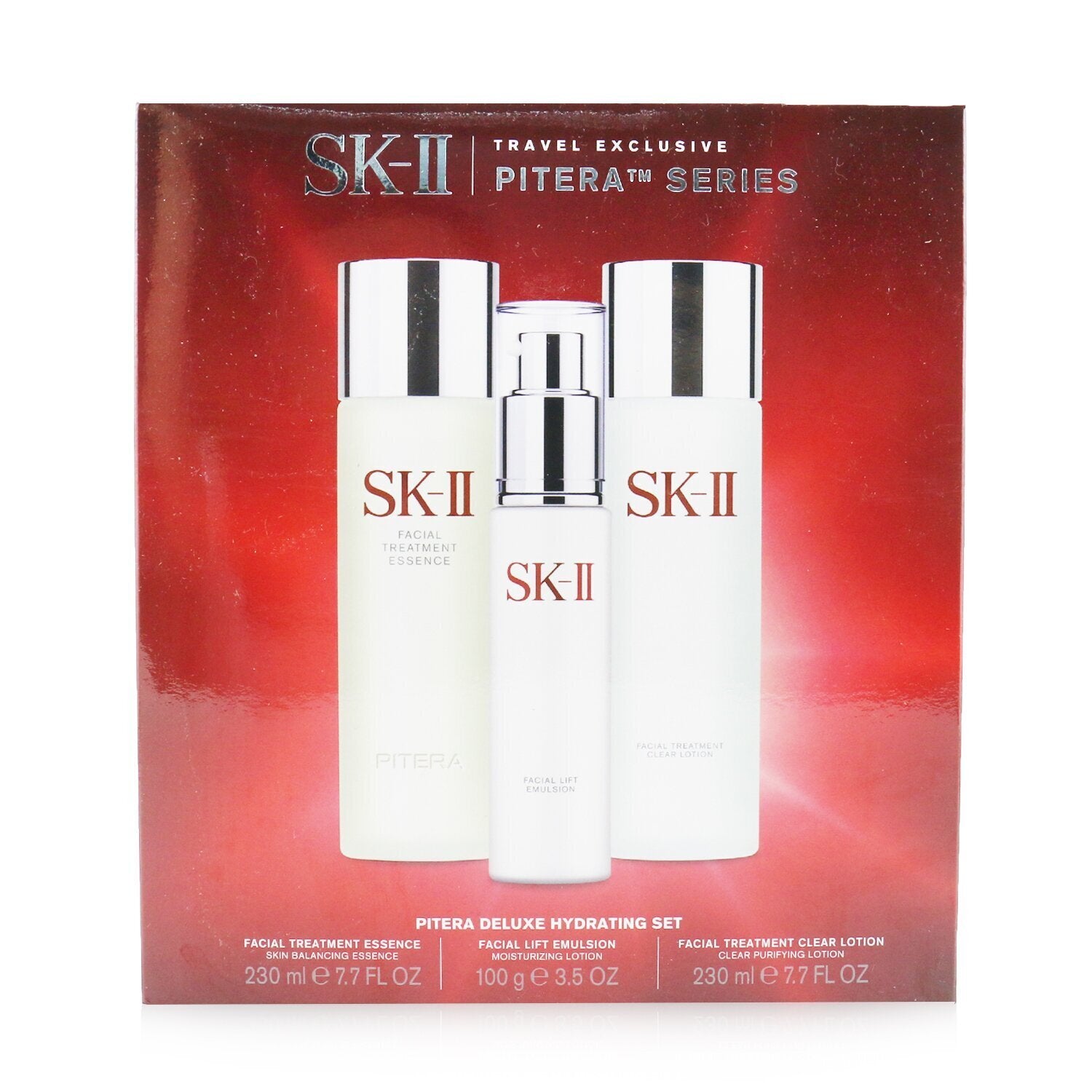 SK II Pitera Deluxe Hydrating 3-Pieces Set: Facial Treatment Essence 230ml + Fa