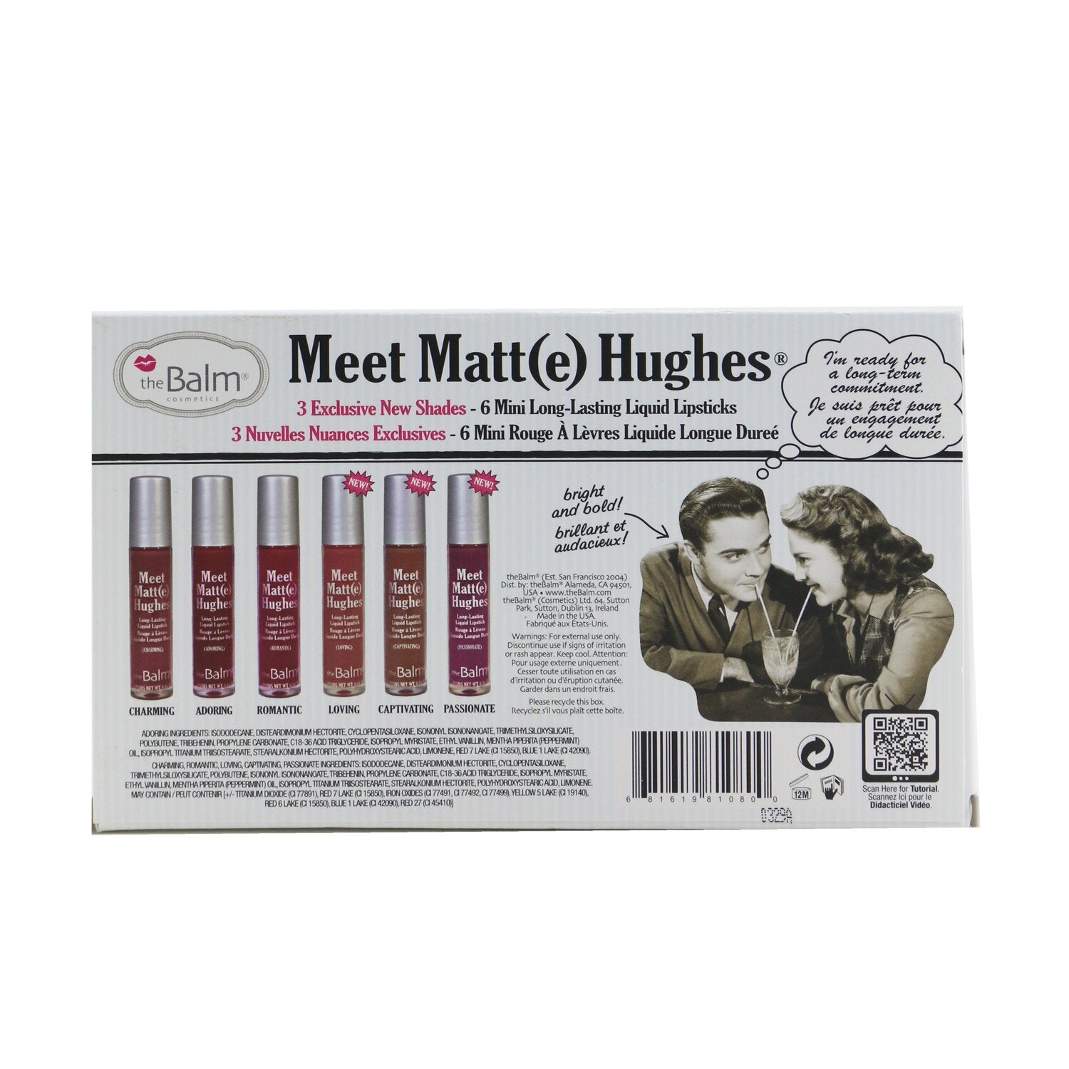 TheBalm Meet Matt(e) Hughes 6 Mini Long Lasting Liquid Lipsticks Kit - Vol. 3 6x