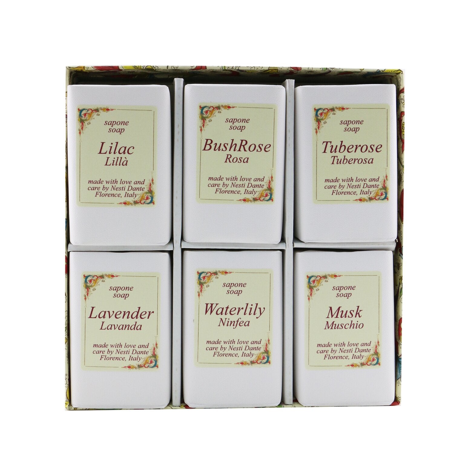 Nesti Dante Floral Notes Soap Set: (Lilac + BushRose + Tuberose + Lavender+ Wate