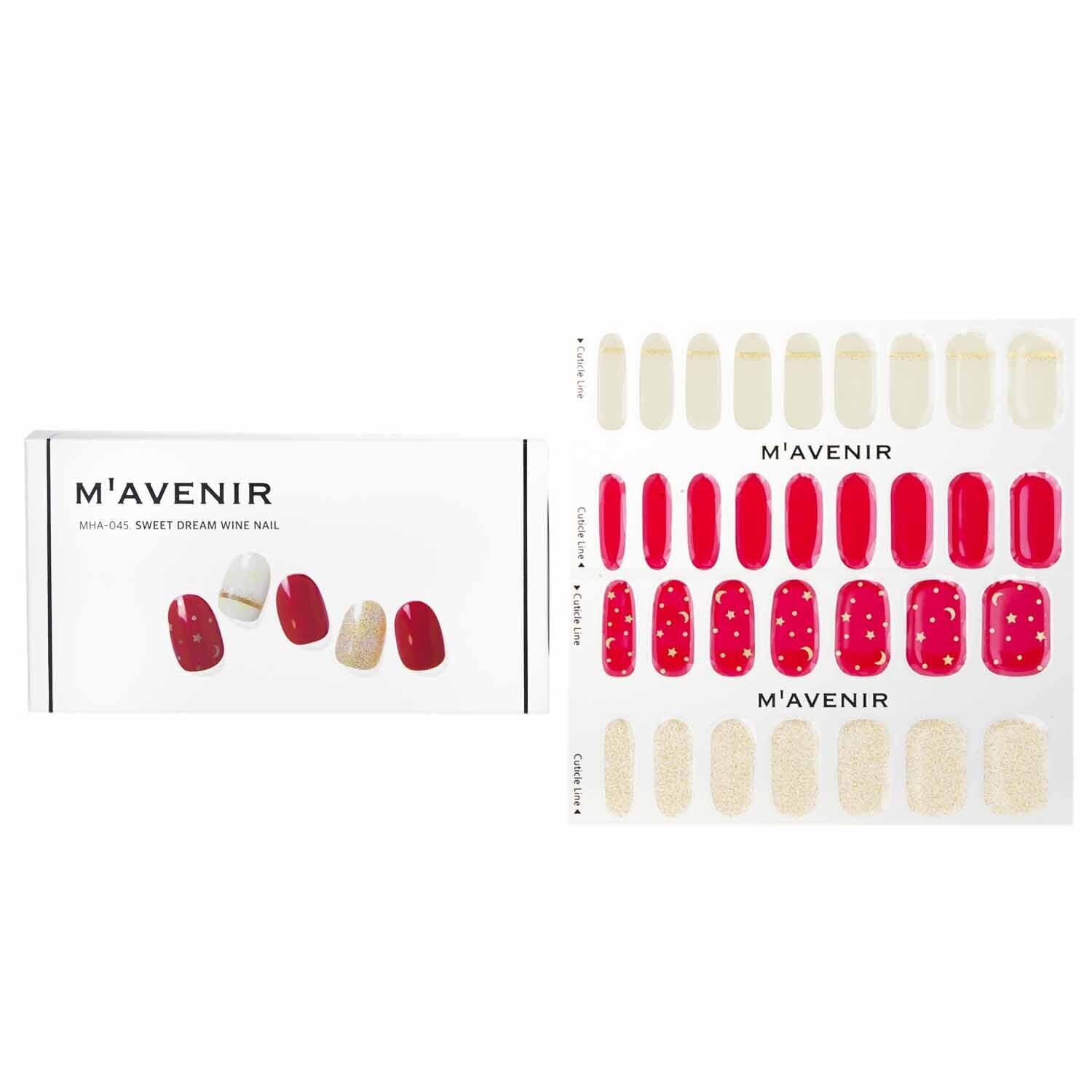 Mavenir Nail Sticker (Red) - # Sweet Dream Wine Nail 32pcs
