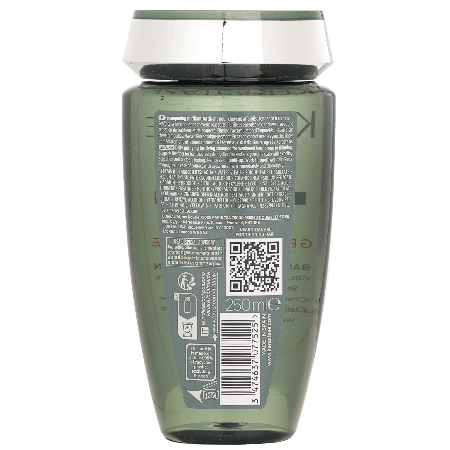 Kerastase Genesis Homme Daily Purifying Fortifying Shampoo 250ml/8.5oz