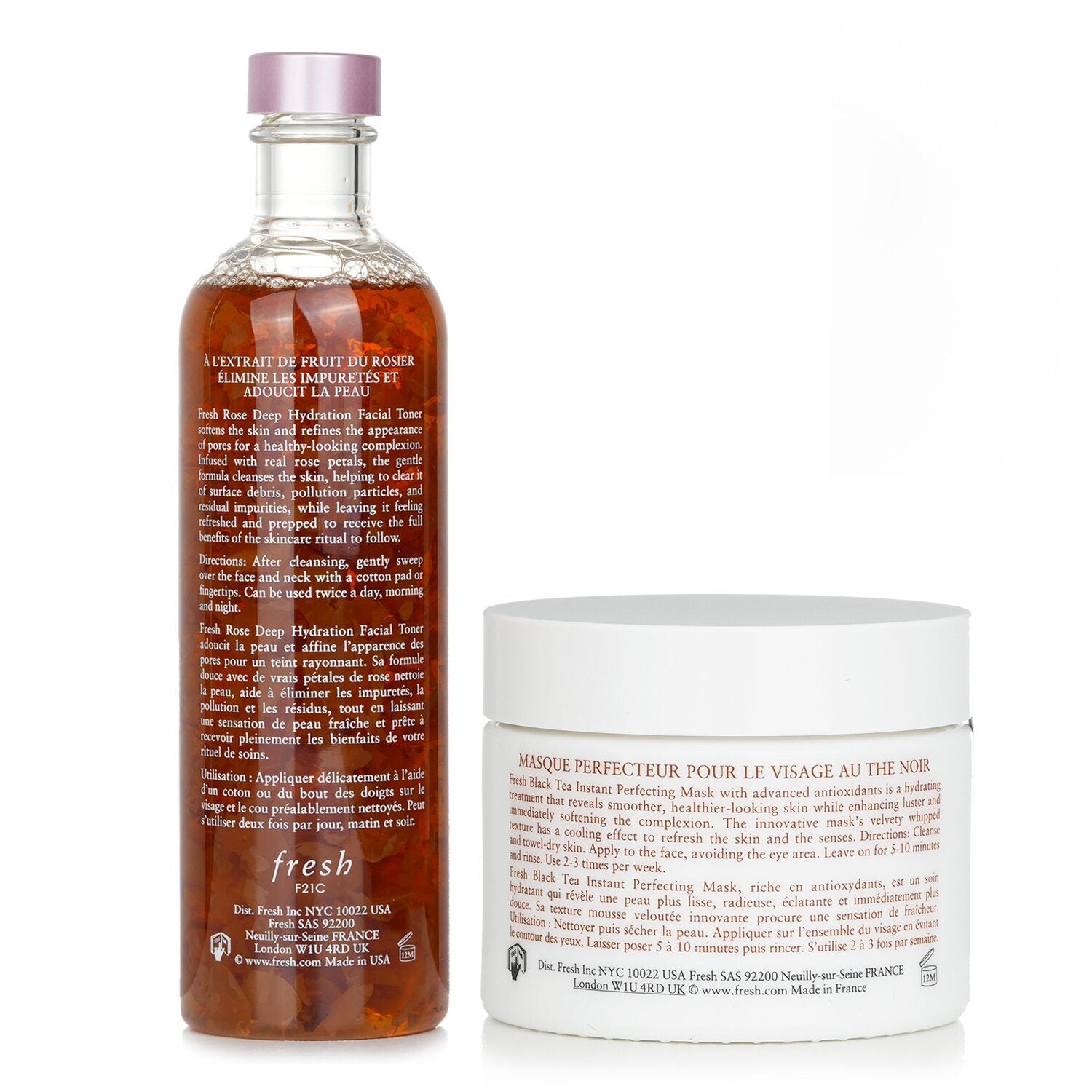 Fresh Fresh Black Tea Instant Perfecting Mask + Rose Deep Hydration Facial Toner