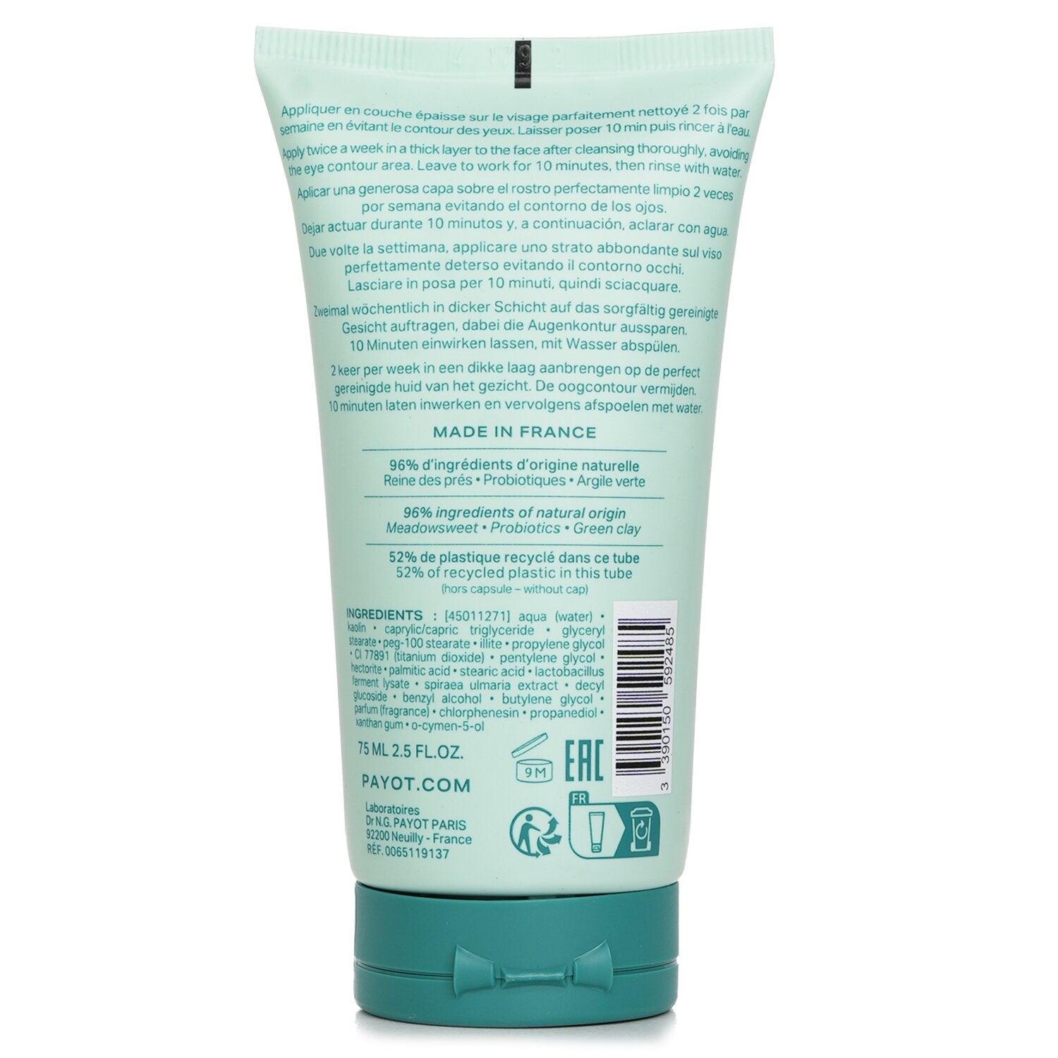 Payot Pate Grise Rebalancing Purifying Mask 75ml/2.5oz
