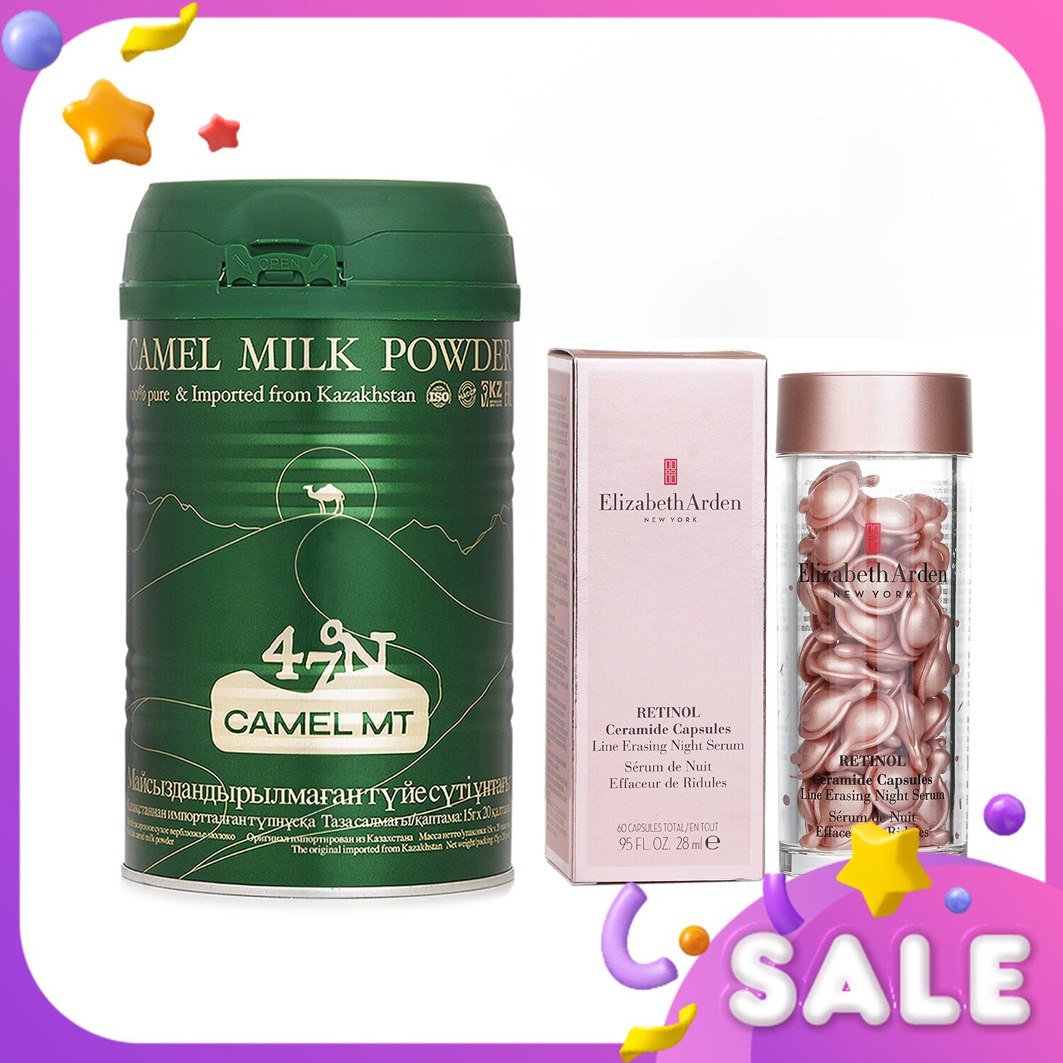Elizabeth Arden Camel MT Camel Milk Powder + Elizabeth Arden Ceramide Retinol Ca
