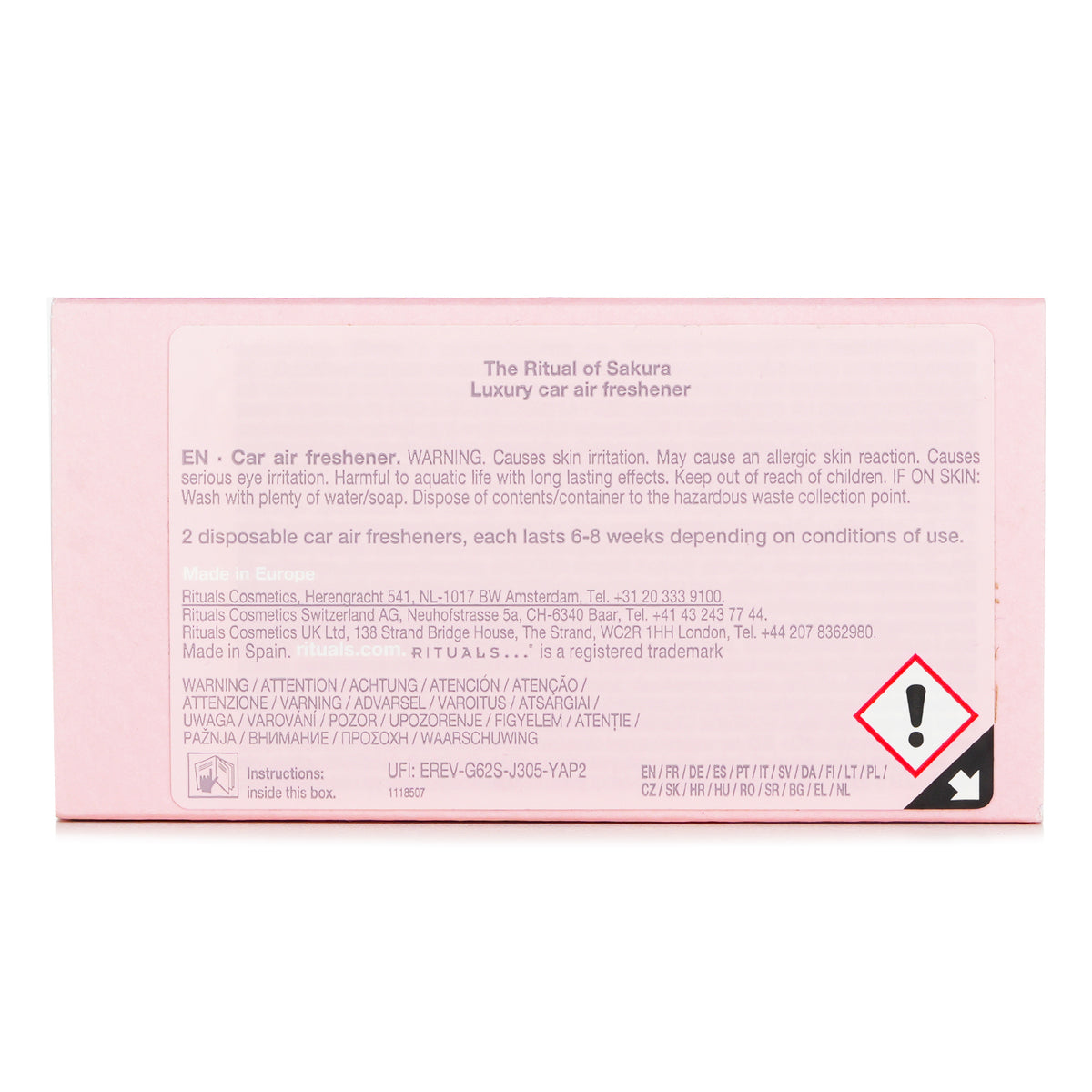 Rituals Luxury Car Air Freshener - Cherry Bloosom & Rice Milk 3g/0.1oz