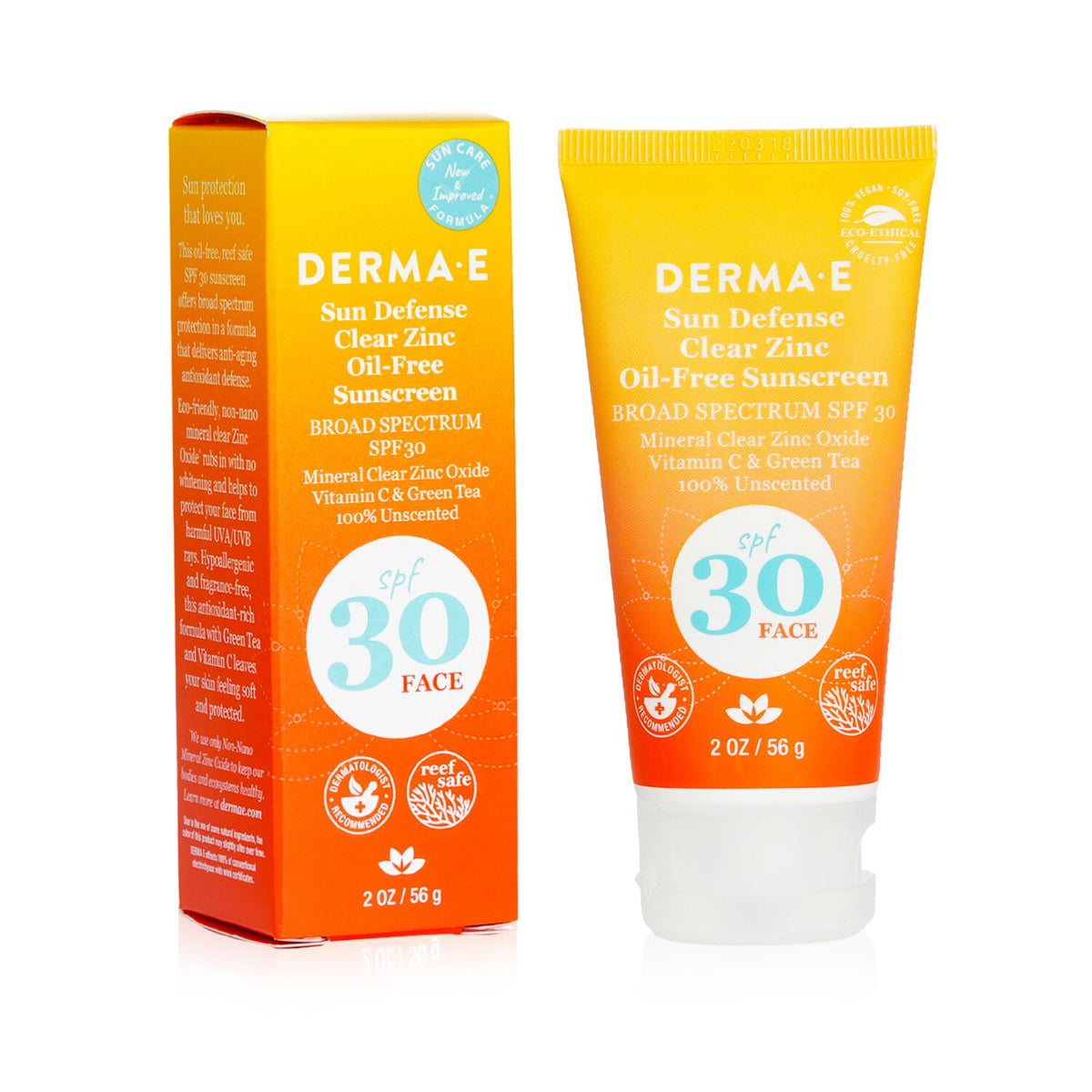 Derma E Sun Defense Clear Zinc Oil Free Sunscreen SPF 30 - Face (Exp.Date 31