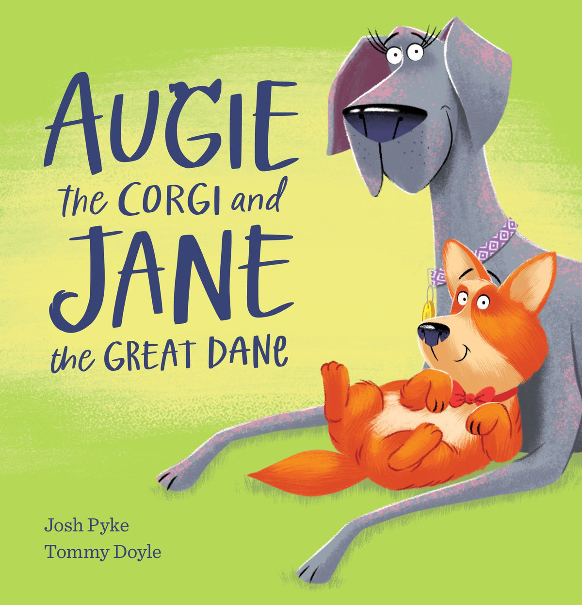 Augie the Corgi and Jane the Great Dane