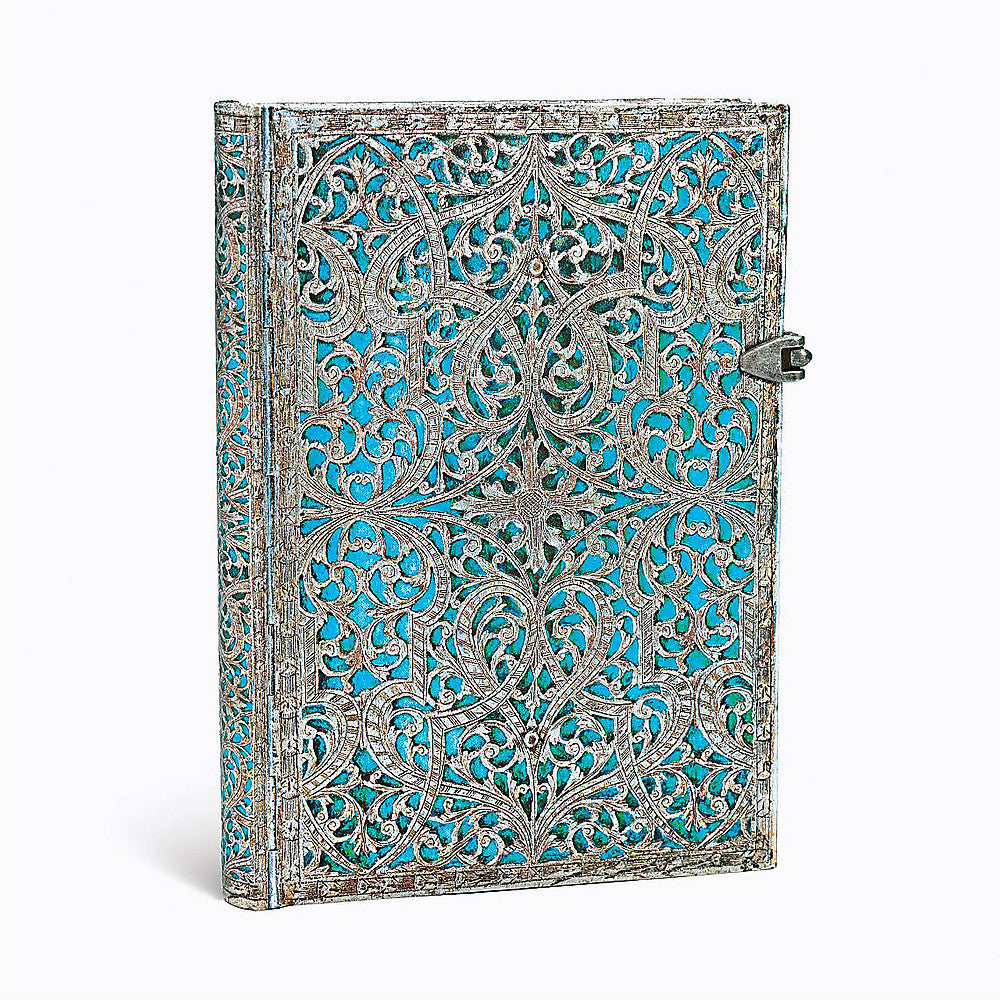 Maya Blue (Silver Filigree Collection) Midi Lined Hardcover Journal