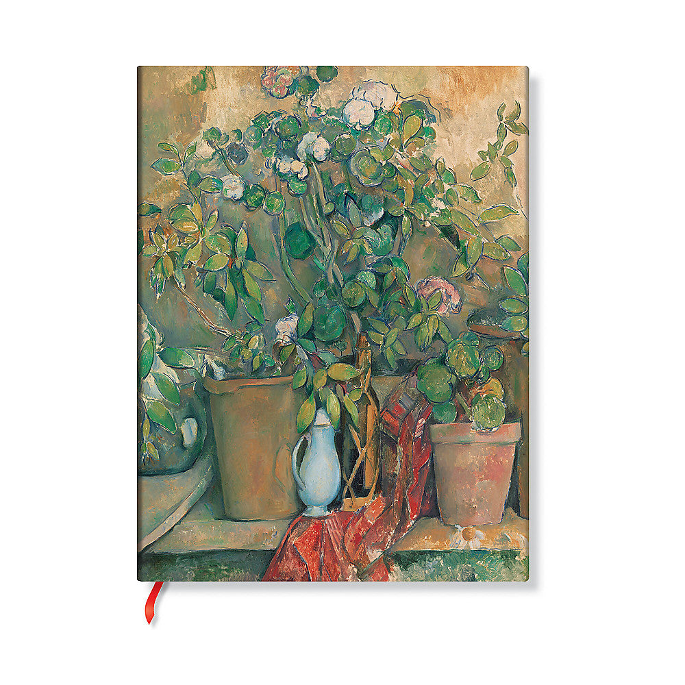 Cezanne s Terracotta Pots and Flowers Ultra Lined Hardback Journal (Elastic Band