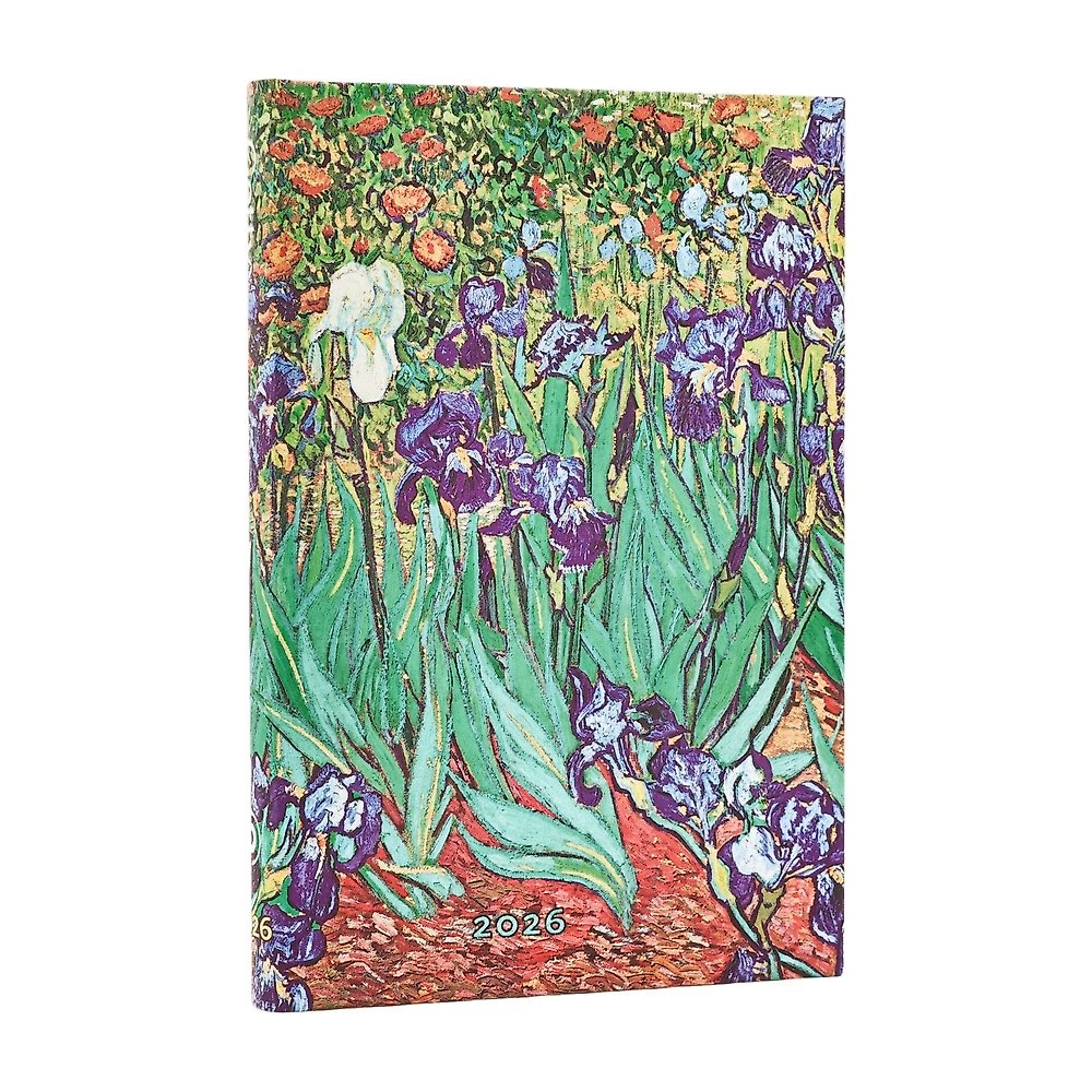 2026 Van Gogh's Irises Mini 12-month Horizontal Hardcover Flexi Dayplanner 2026