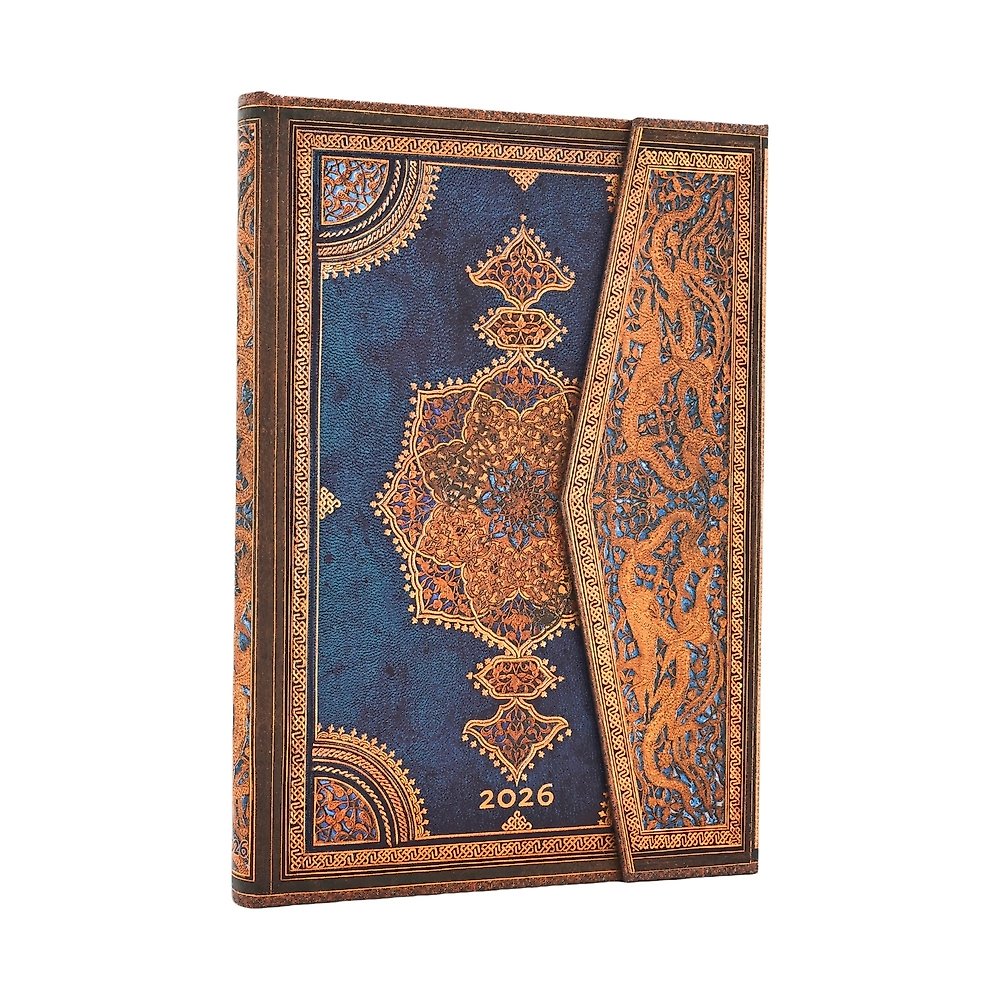 2026 Safavid Indigo (Safavid Binding Art) Midi 12-month Horizontal Hardcover Fle