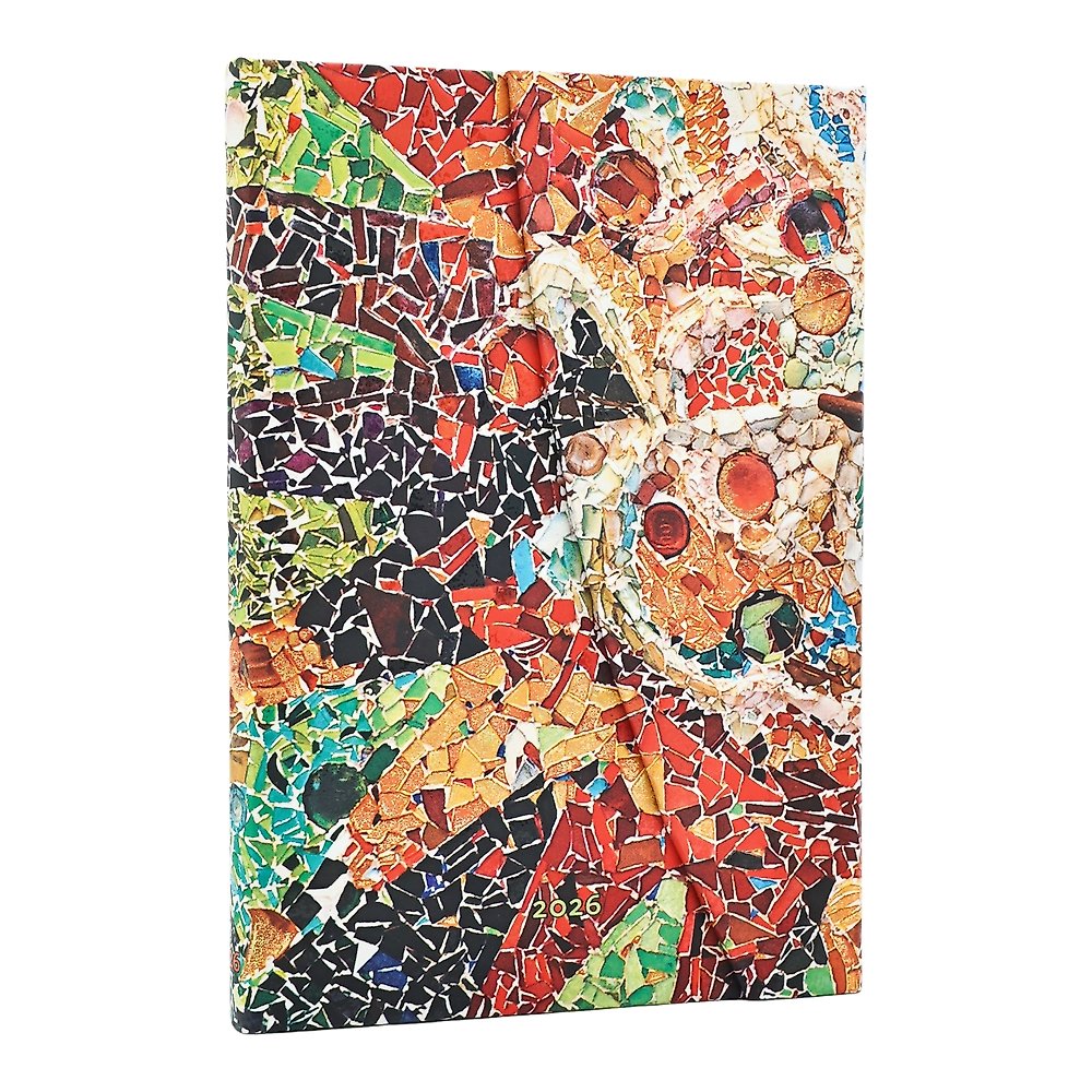 2026 Gaudi's Sun (Gaudi s Mosaics) Midi 12-month Vertical Hardcover Flexi Daypla