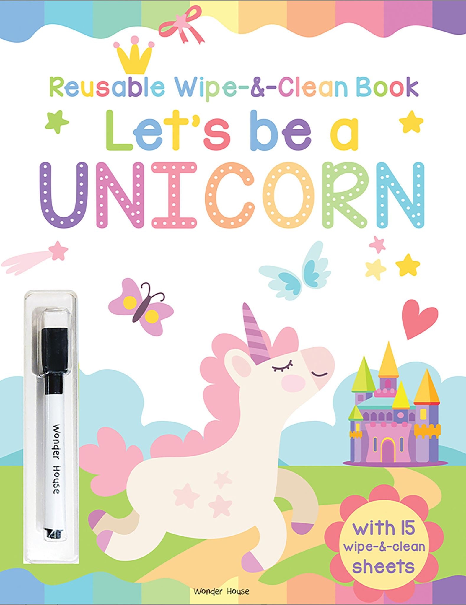 Let's be a Unicorn - Reusable Wipe And Clean Activity Book