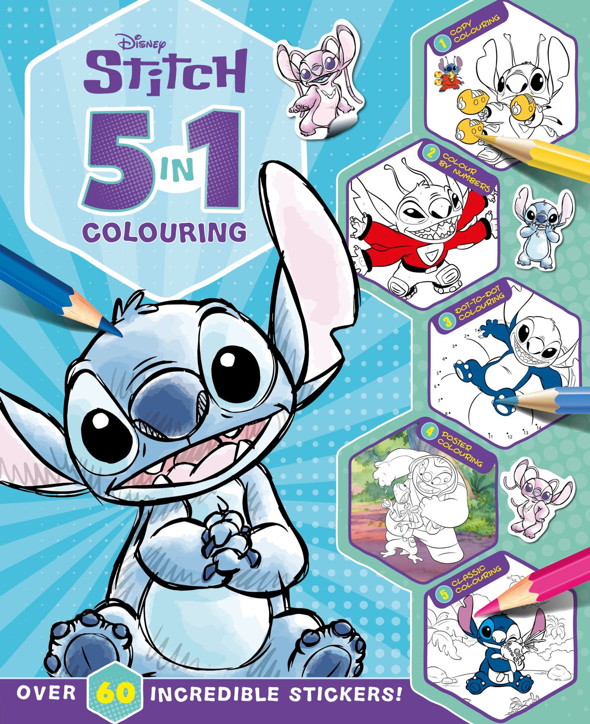 Stitch: 5 In 1 Colouring - Disney