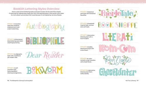 The Bibliophiles Coloring and Lettering Book - by Dawn Warnaar - Paperback