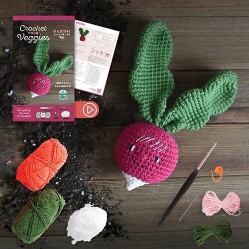 Crochet Your Veggies Amigurumi Kit Radish - Craft Book