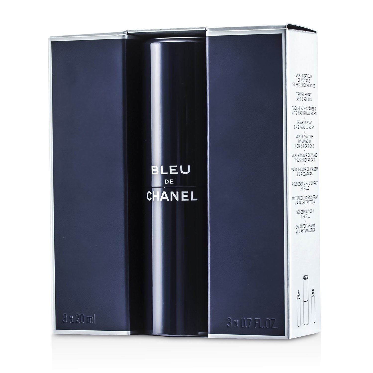 Chanel Bleu De Chanel Eau De Toilette Travel Spray &amp; Two Refills  3x20ml/0.7