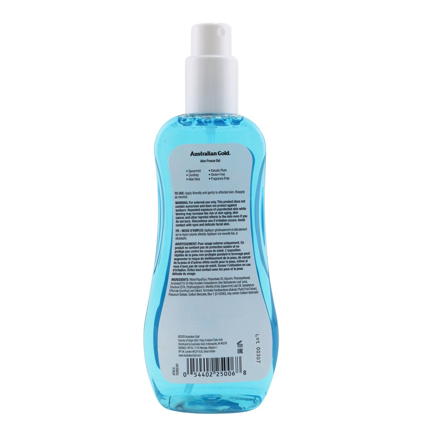 Australian Gold Aloe Freeze Spray Gel with Comfrey and Spearmint Extracts 237ml/