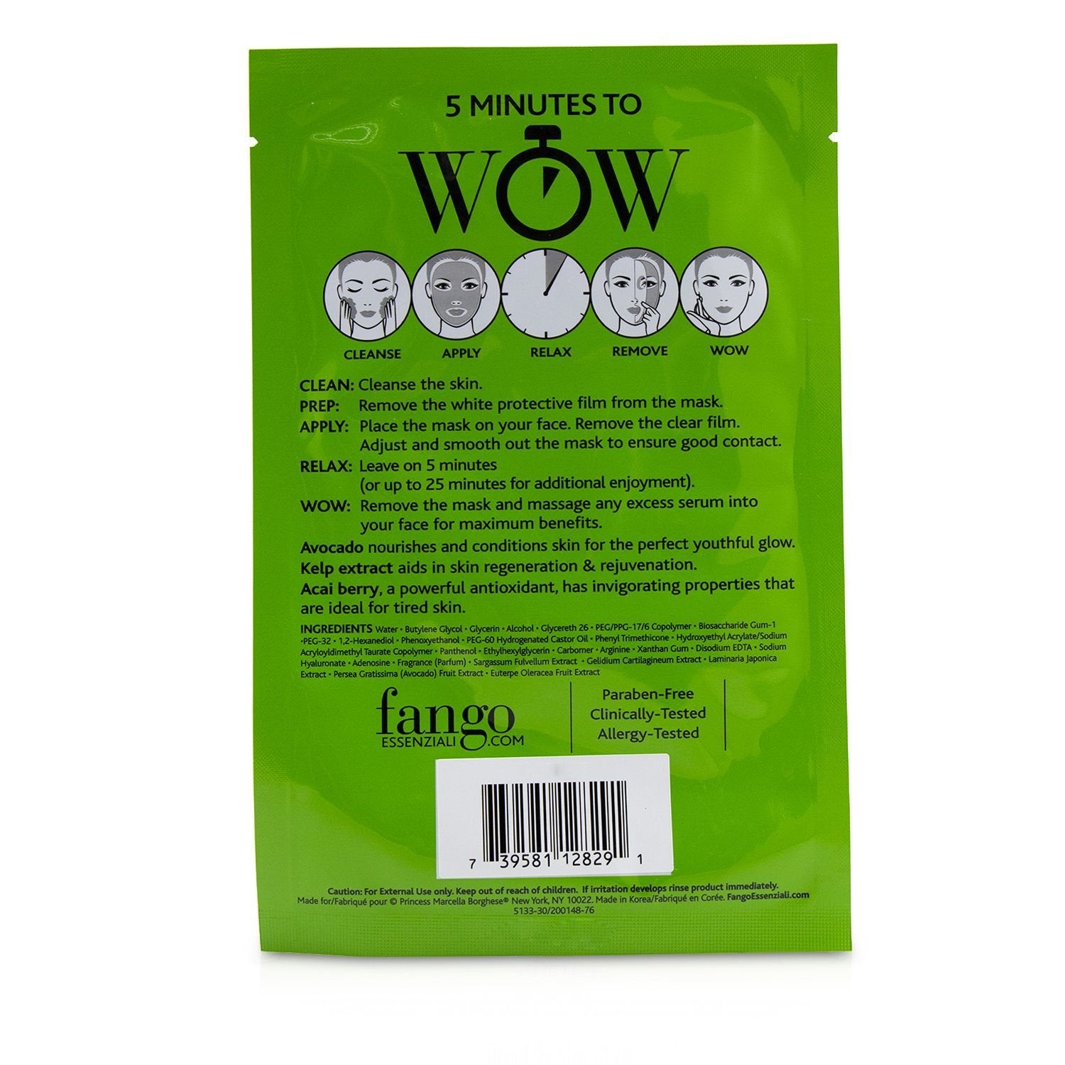 Borghese Fango Essenziali Moisturize Treatment Sheet Masks  4x25ml/0.83oz