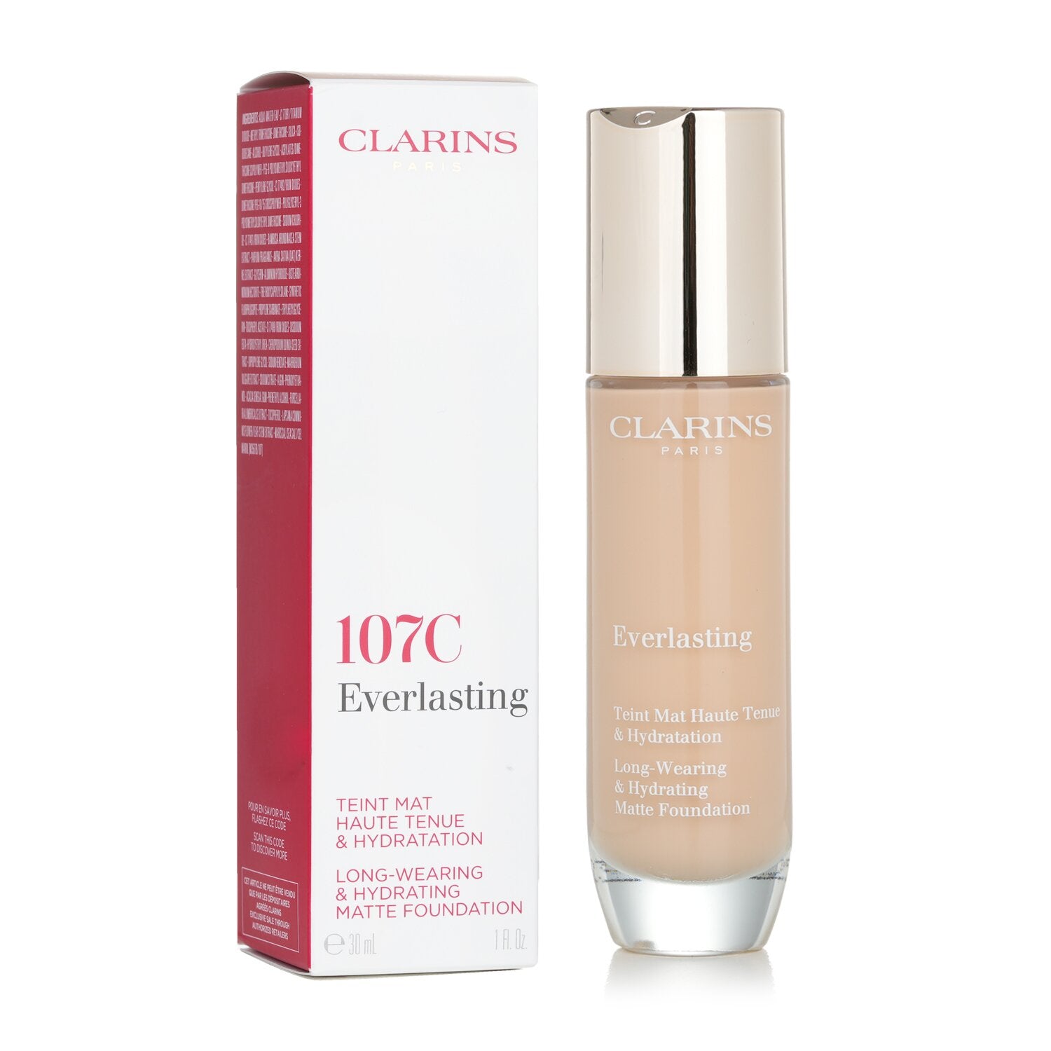 Clarins Everlasting Long Wearing & Hydrating Matte Foundation - # 107C Beige 30m