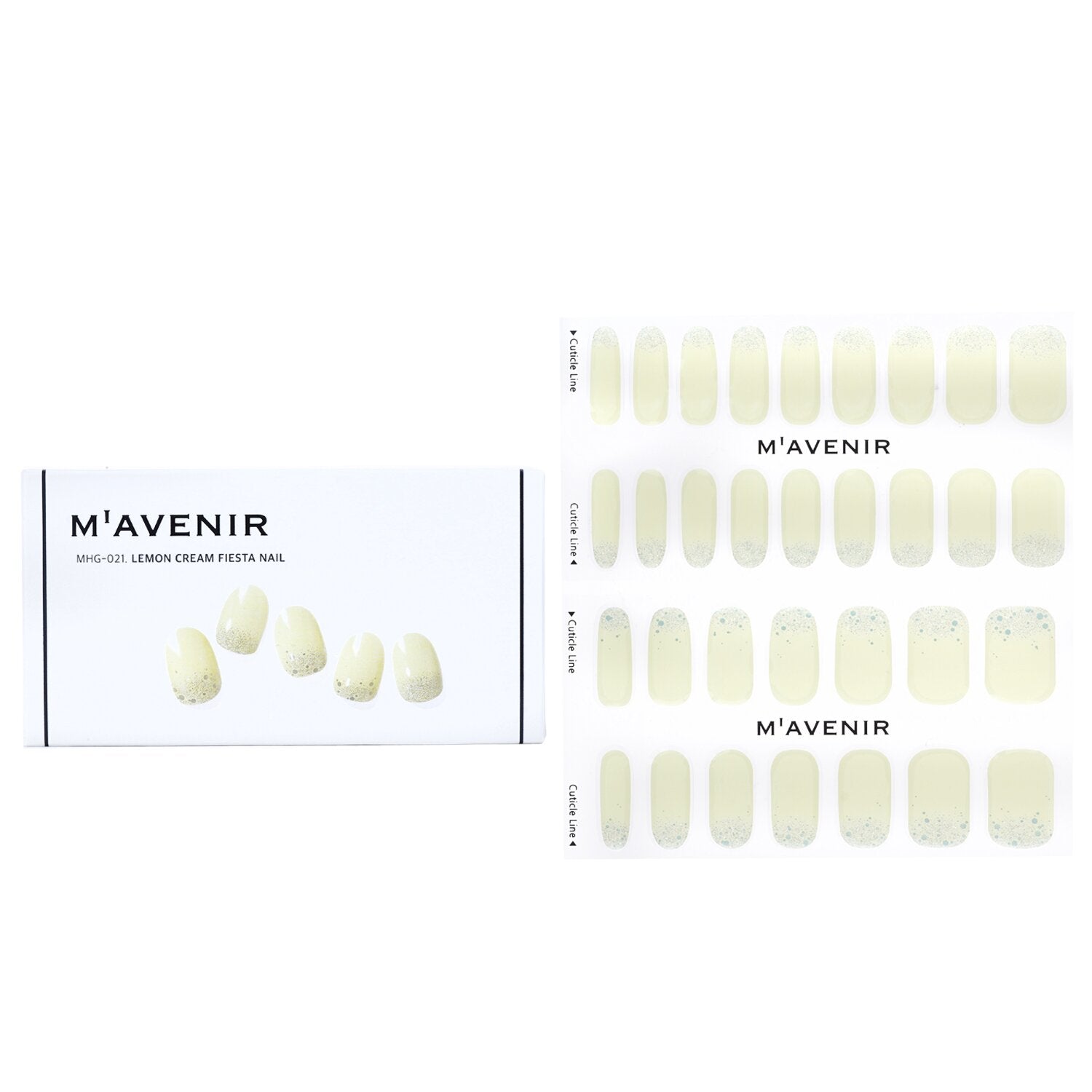 Mavenir Nail Sticker (White) - # Lemon Cream Fiesta Nail  32pcs
