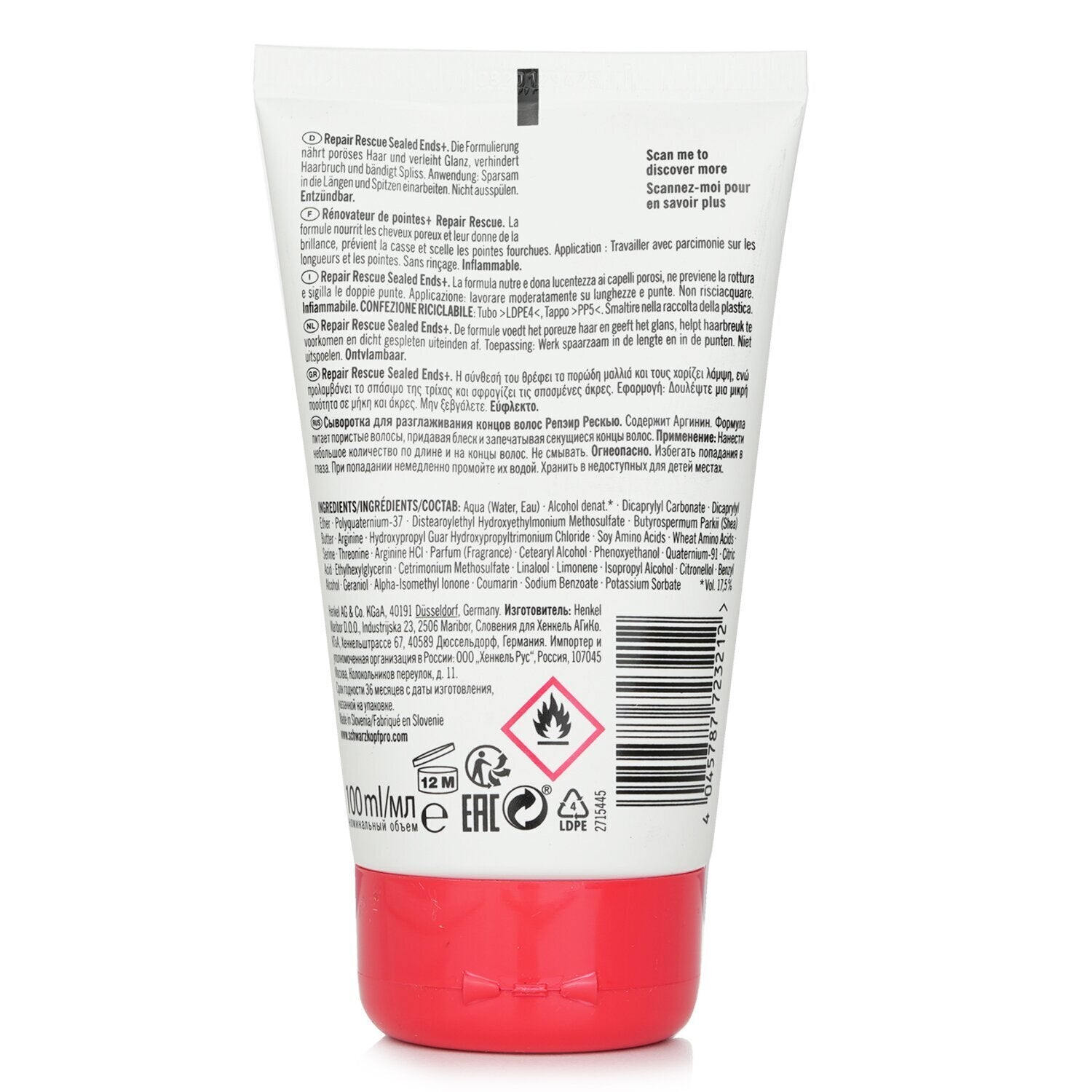 Schwarzkopf BC Repair Rescue Sealed Ends+ Arginine (For Damaged Hair)  100ml/3.3