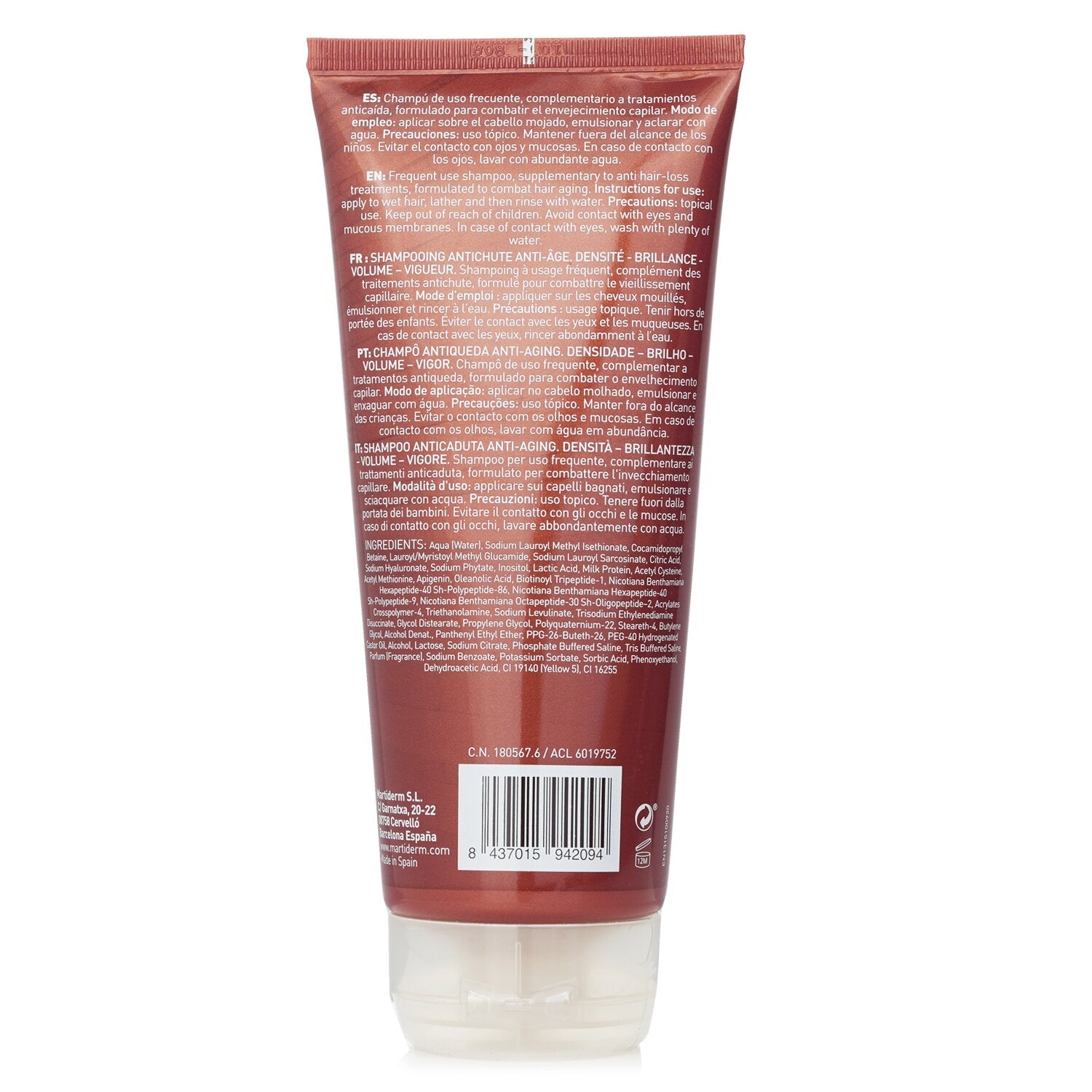 Martiderm Hair System Anti-Aging Anti Hair-Loss Shampoo With Hyaluronic Acid (Fo