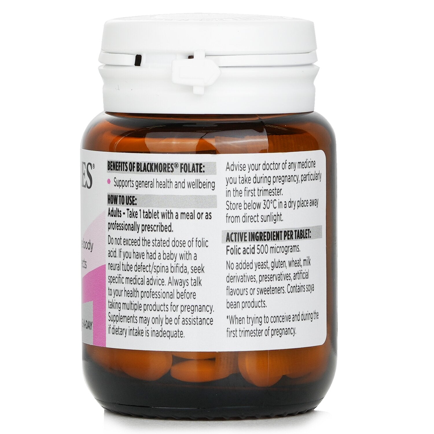 Blackmores Blackmores - Folate 500mcg 90 Tablets (Parallel Import)  90Tablets