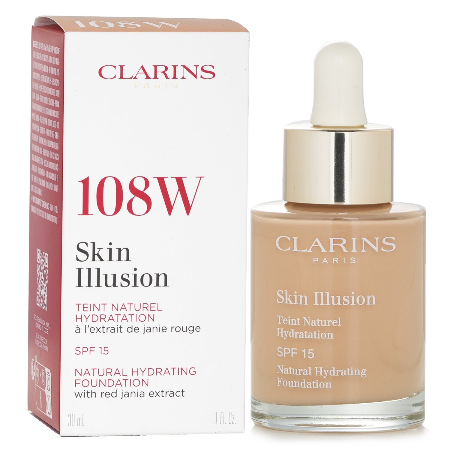 Clarins Skin Illusion Natural Hydrating Foundation SPF 15 #108W 30ml/1oz