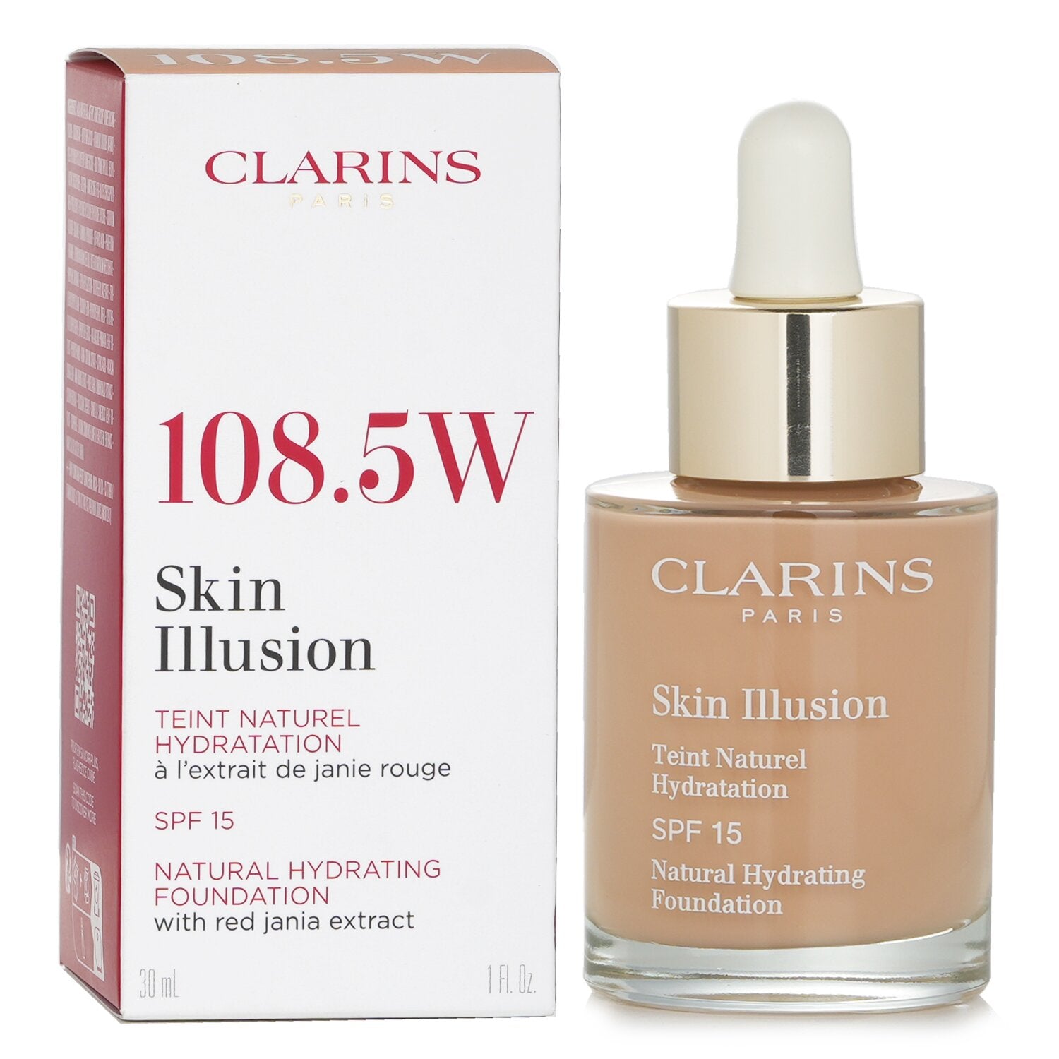 Clarins Skin Illusion Natural Hydrating Foundation SPF 15 #108.5W 30ml/1oz