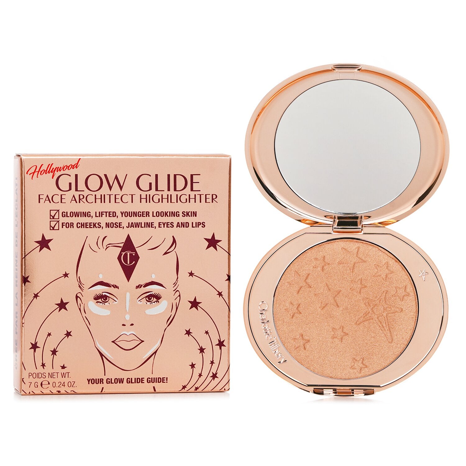 Charlotte Tilbury Hollywood Glow Glide Face Architect Highlighter - # Gilded Glo