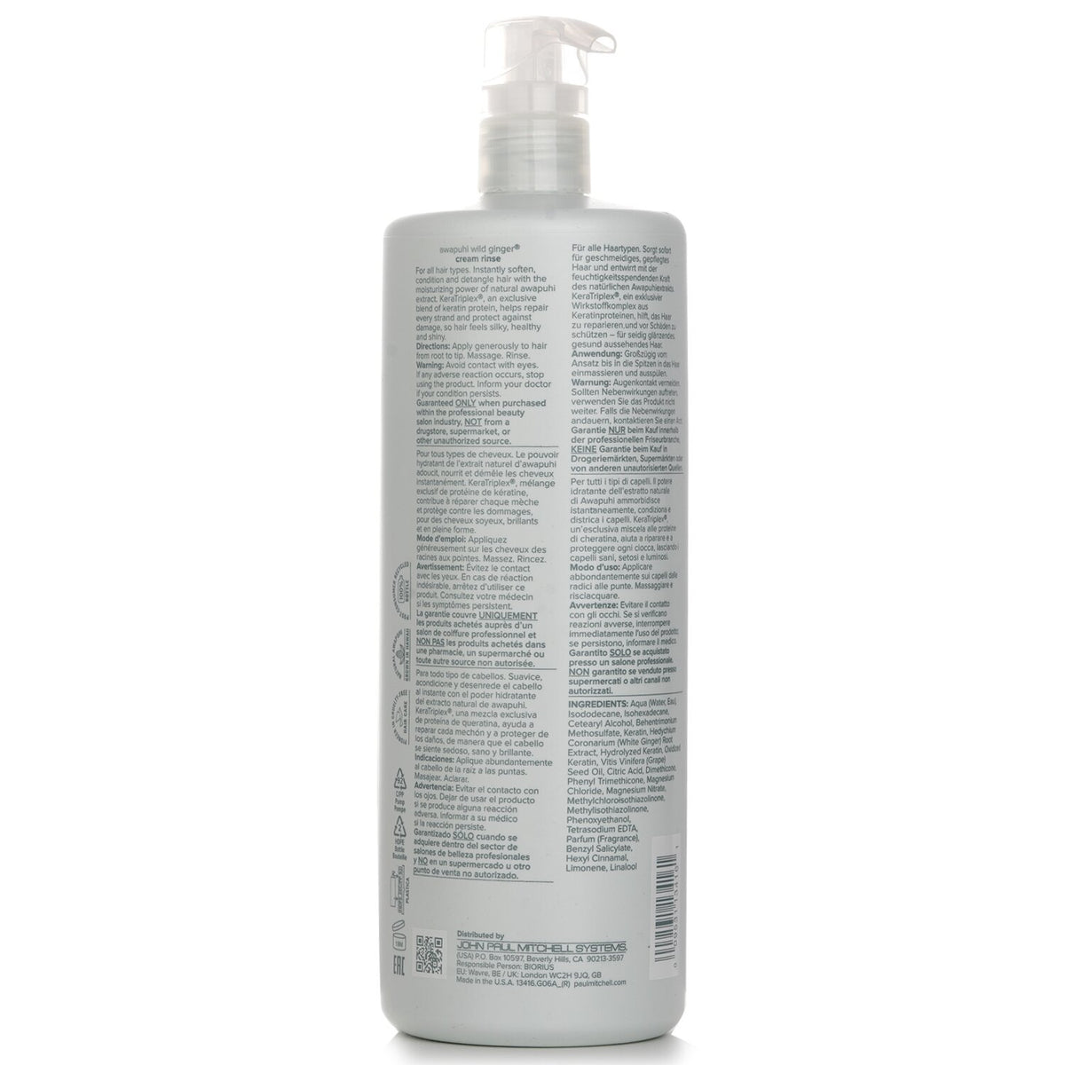 Paul Mitchell Awapuhi Wild Ginger Repair Cream Rinse  1000ml