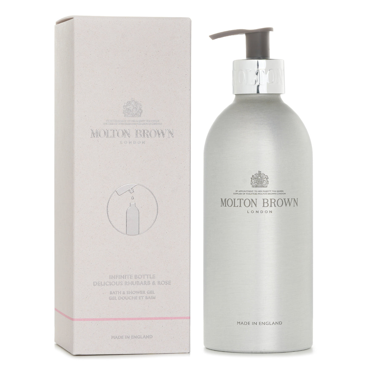 Molton Brown Infinite Bottle Delicious Rhubarb &amp; Rose Bath &amp; Shower Gel