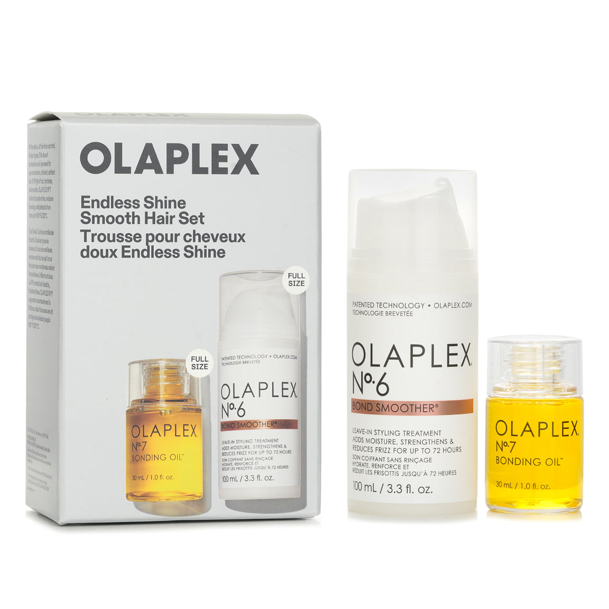 Olaplex Endless Shine Smooth Hair Set: No7 Bonding Oil 30ml + No6 Leave In