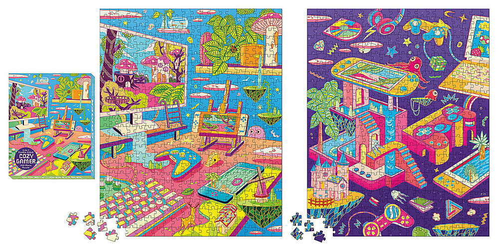 Cozy Gamer 2-in-1 Double-Sided 500-Piece Puzzle