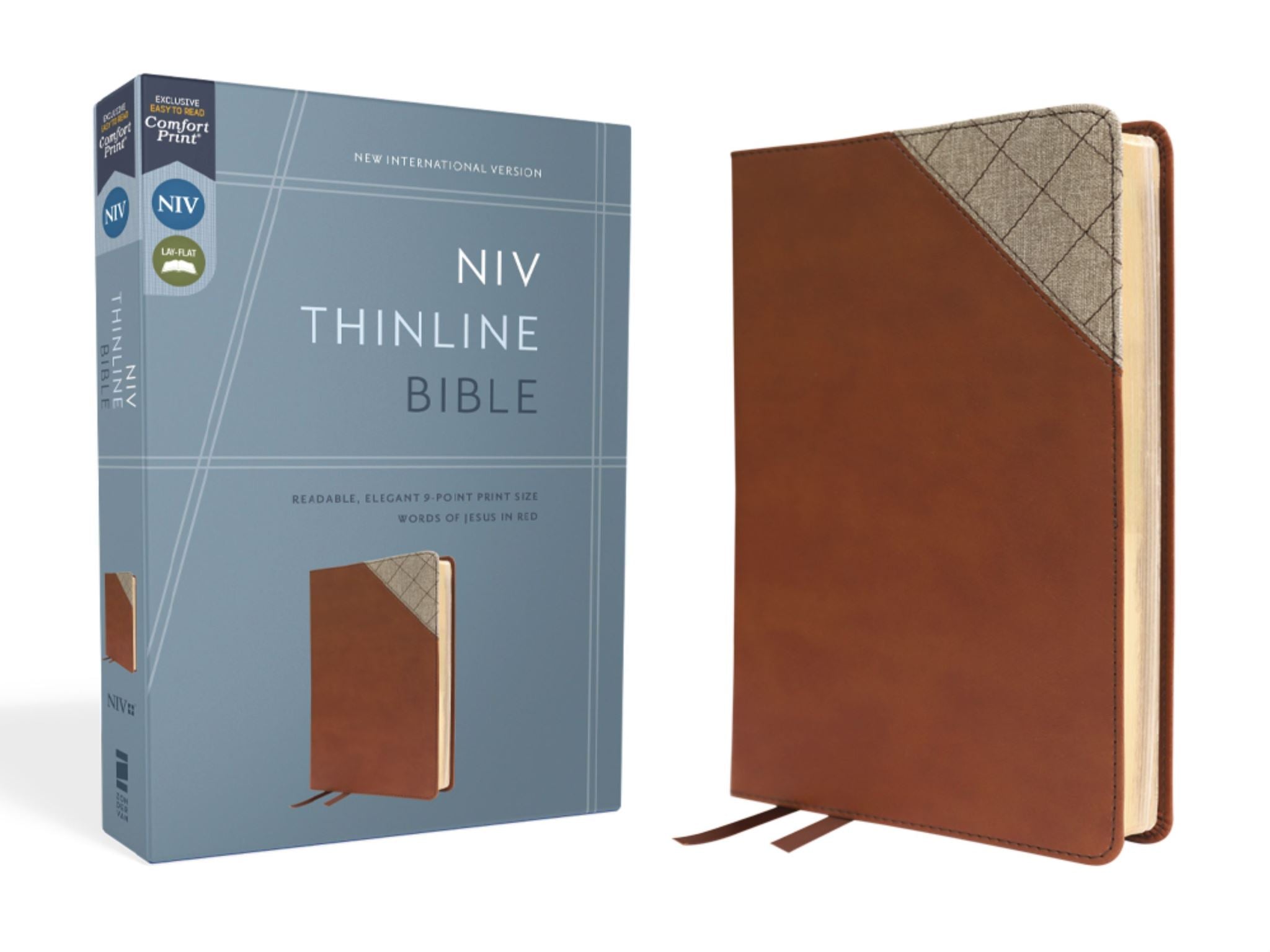 NIV Thinline Bible, Red Letter, Comfort Print [Brown]