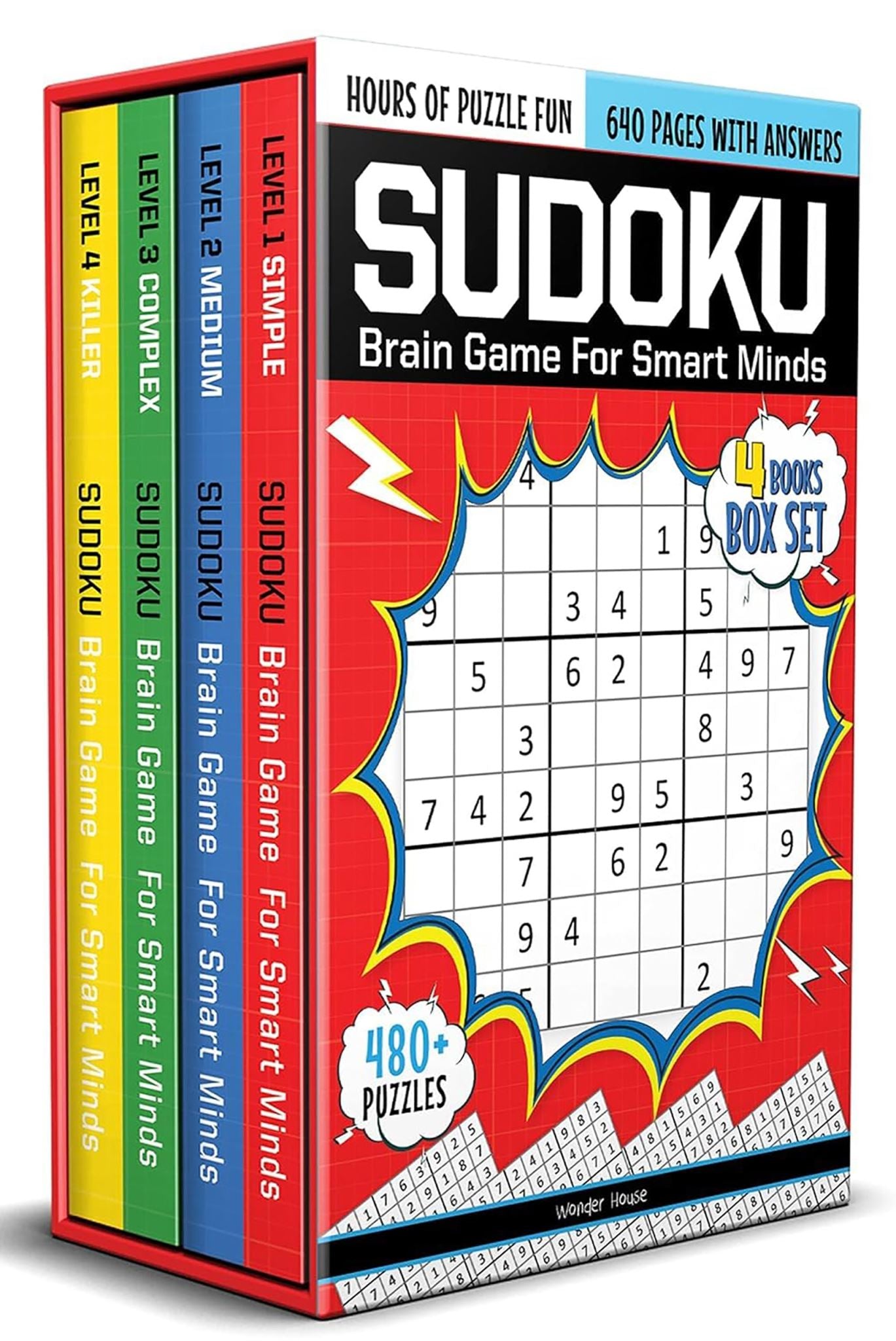 Sudoku - Brain Games For Smart Minds Box Set Of 4 Books