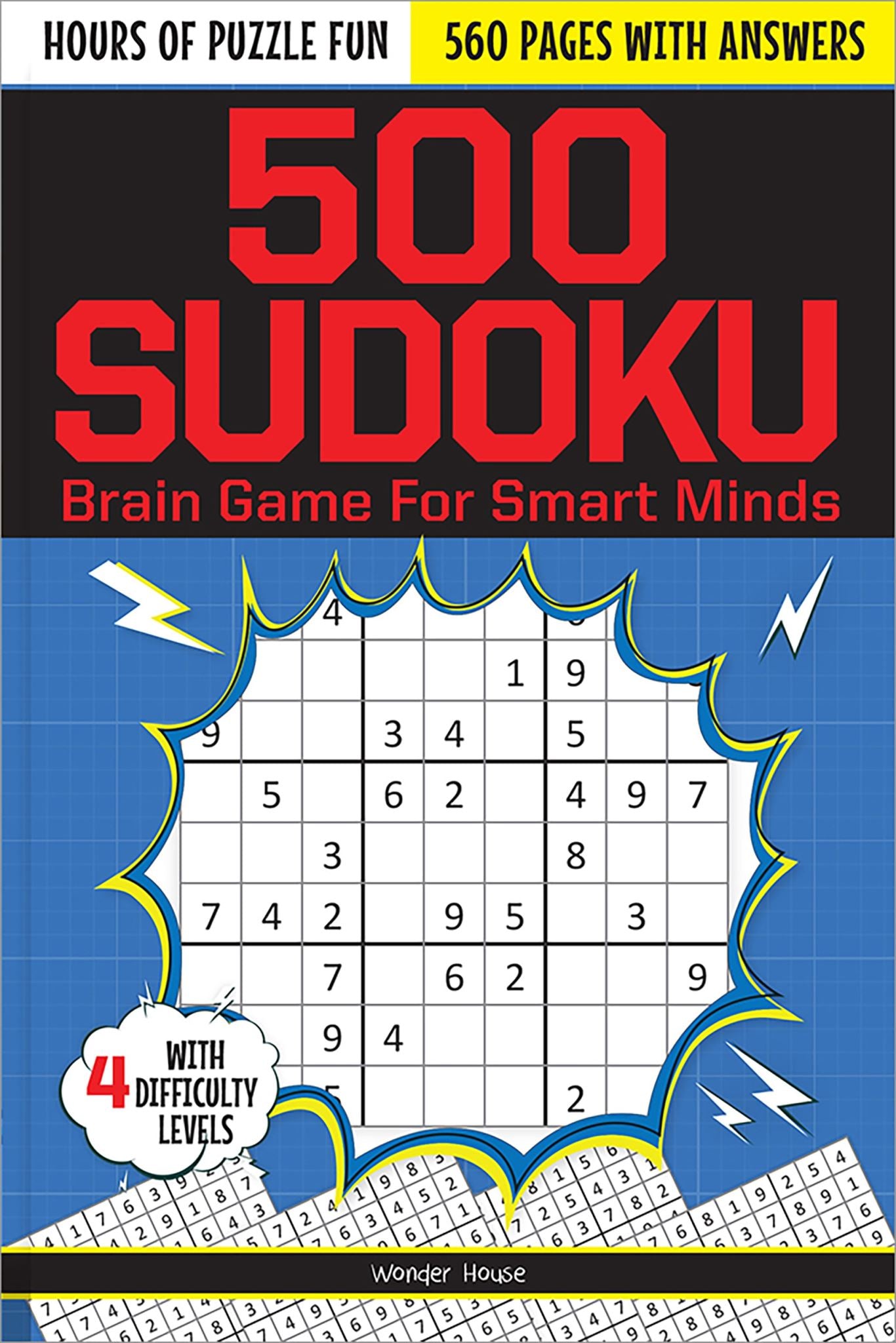 500 Sudoku Brain Game For Smart Minds - 4 Difficult Levels For Hours Of Puzzle F