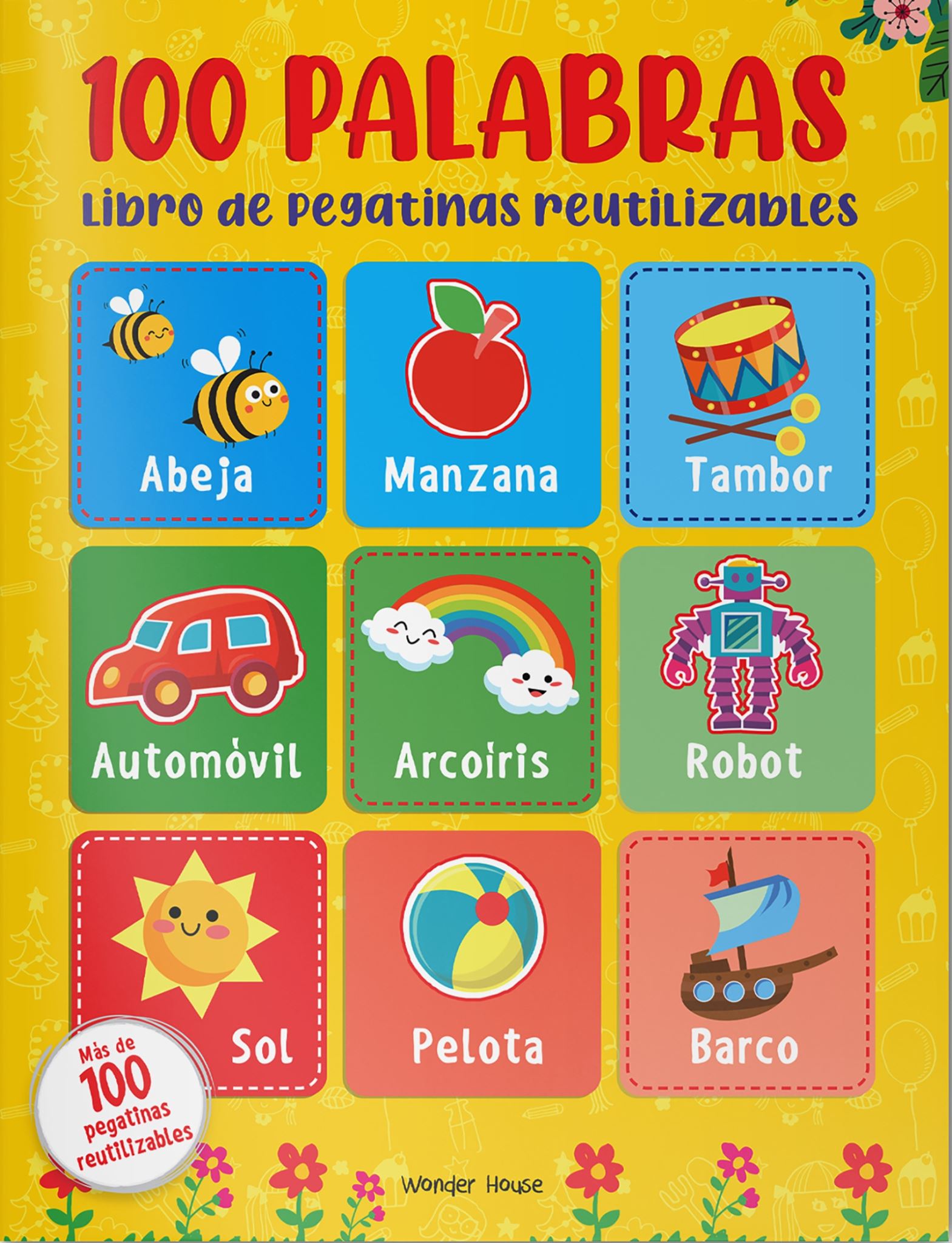 Reusable Sticker Book 100 Words - Spanish