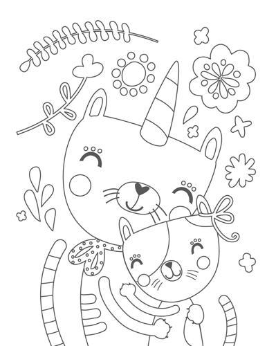 Silly Caticorns Coloring Book - Paperback