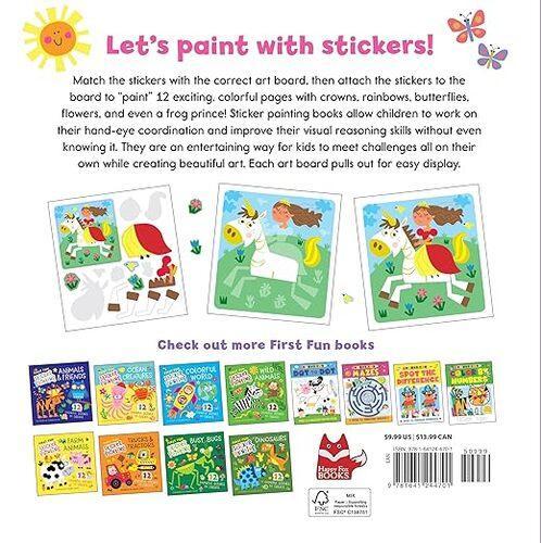 First Fun Sticker Painting: Princesses & Unicorns - Art Book - by Edward Miller